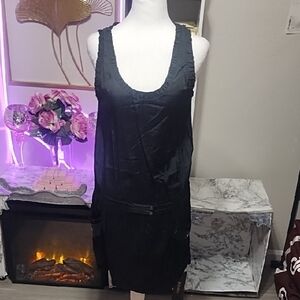 Classic Black Sleeveless Mini Dress with Scoop Neck